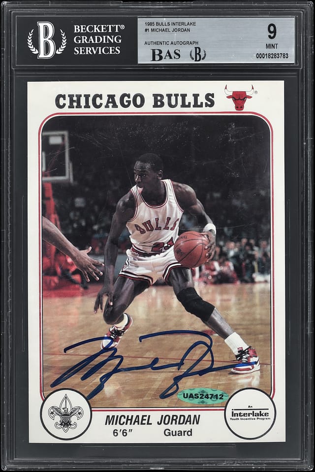 1985 Interlake Michael Jordan Auto BGS 9 Sells at Goldin