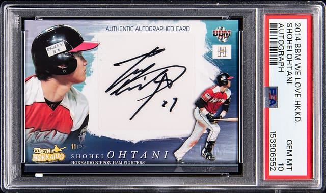 2014 BBM Ohtani Auto /30 PSA 10 Pop 1 Sells for $197K