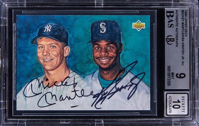1994 UD Mantle/Griffey Dual Auto BGS 9 Sells for $61K
