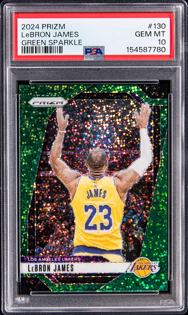 LeBron 2024-25 Prizm Green Sparkle /8 PSA 10 Sale