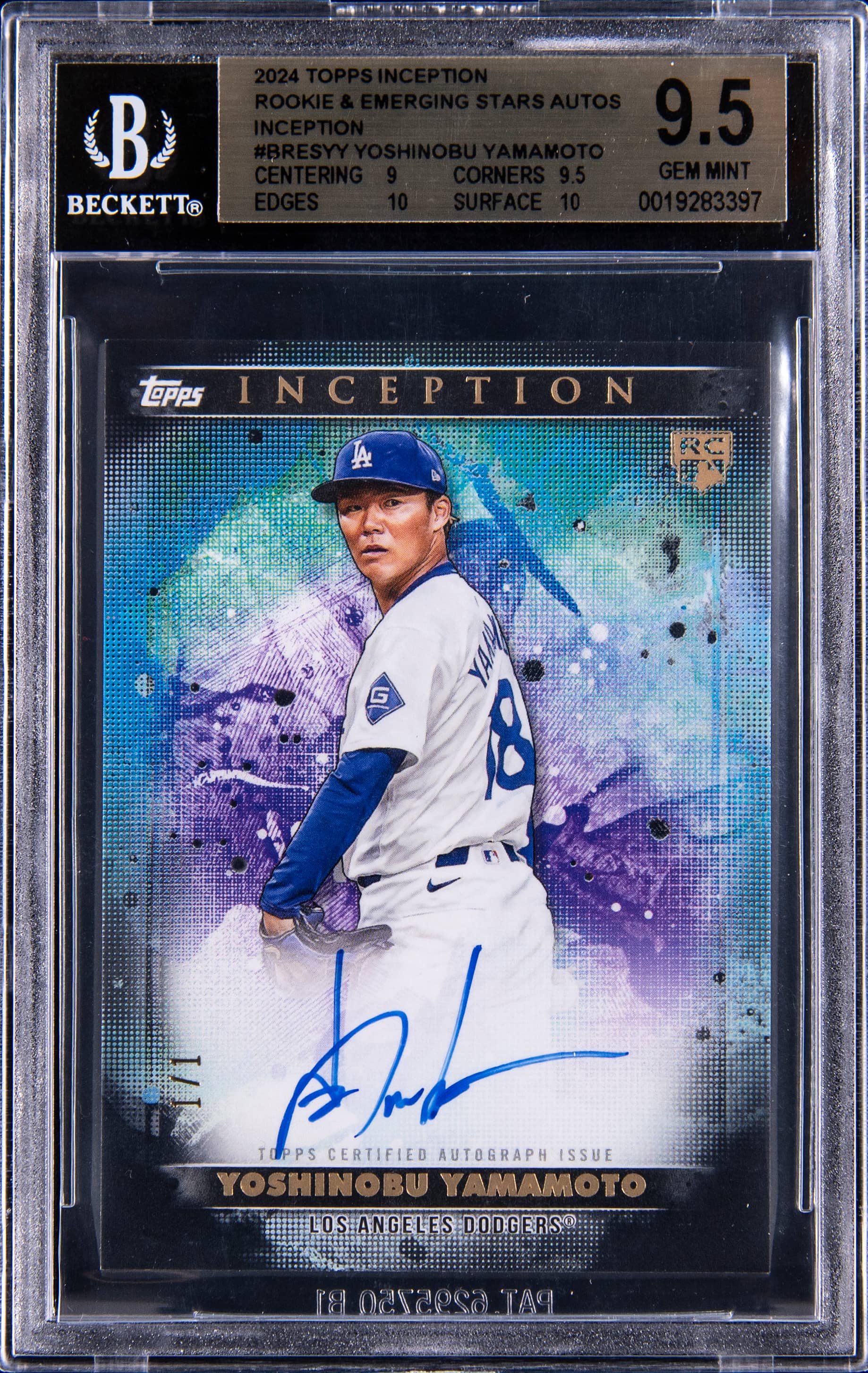 Yoshinobu Yamamoto 2024 Inception 1/1 BGS 9.5 Sale