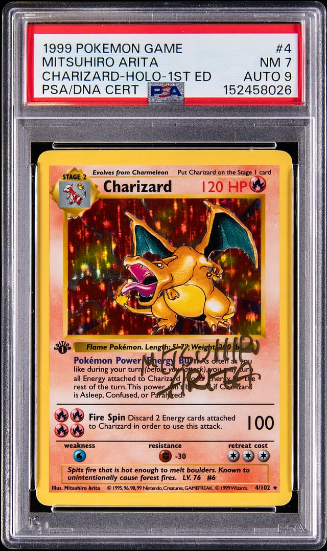 1999 1st Edition Charizard Arita Auto Sells for $20,740