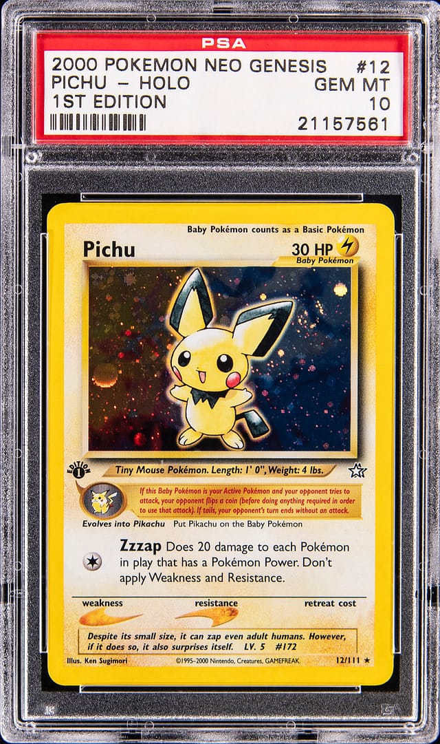 2000 Neo Genesis Pichu PSA 10 Sells for $56K