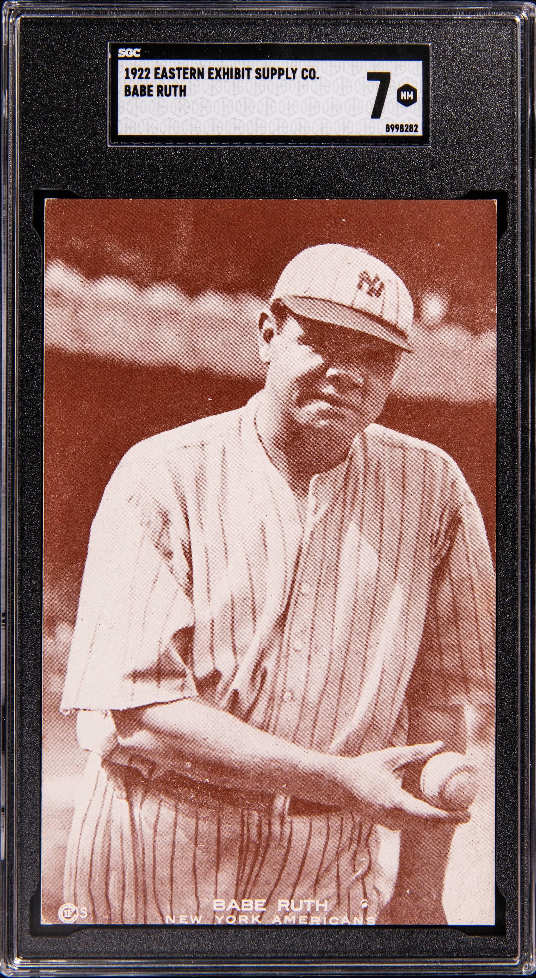 1922 Babe Ruth Exhibit Postcard SGC 7 Sells for $22K