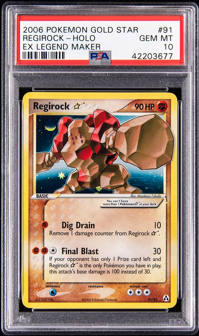 2006 Gold Star Regirock PSA 10 sells for $14,640