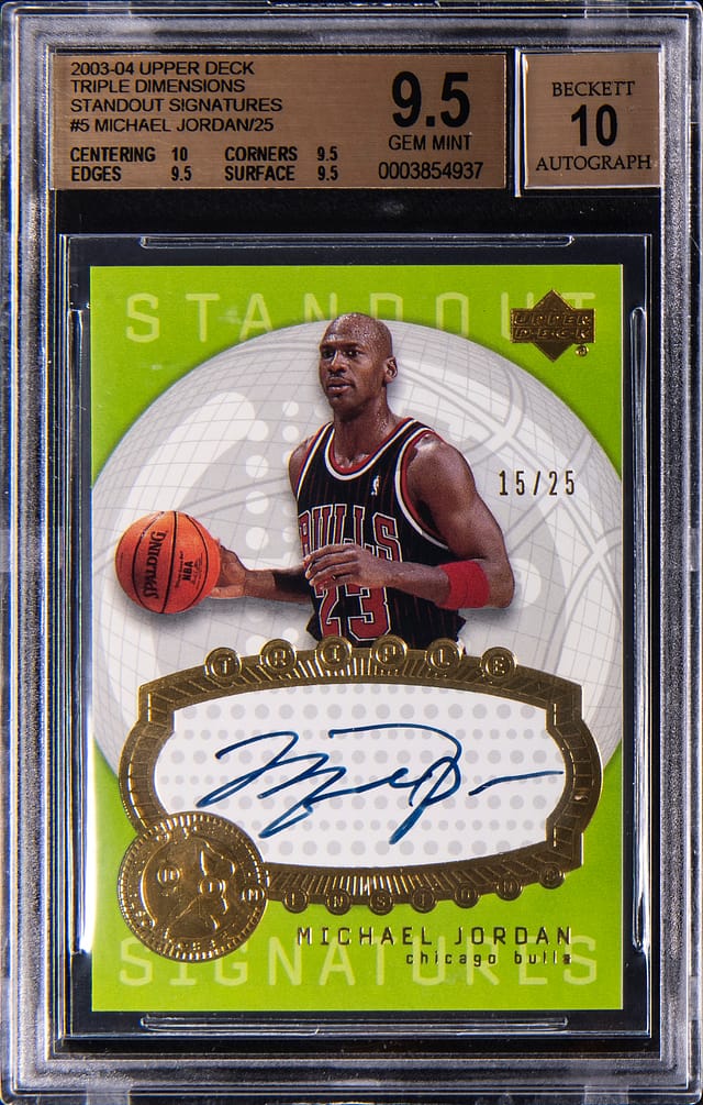 2003-04 UD Triple Dimensions MJ Auto BGS 9.5 Sale
