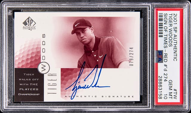 Tiger Woods 2001 SP Authentic SOTT Red PSA 10 Sale