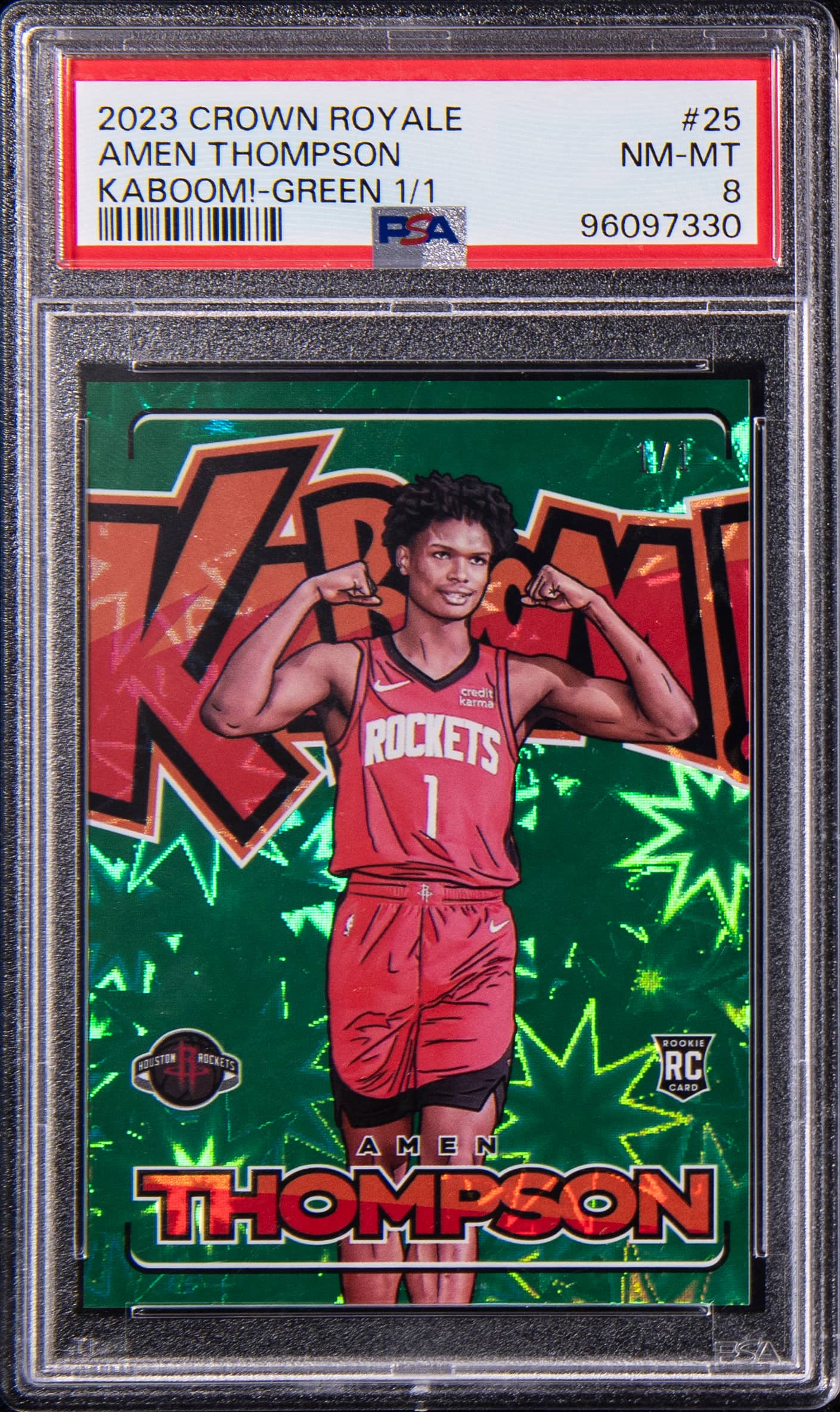 Amen Thompson Kaboom Green 1/1 Rookie Sells for $58K