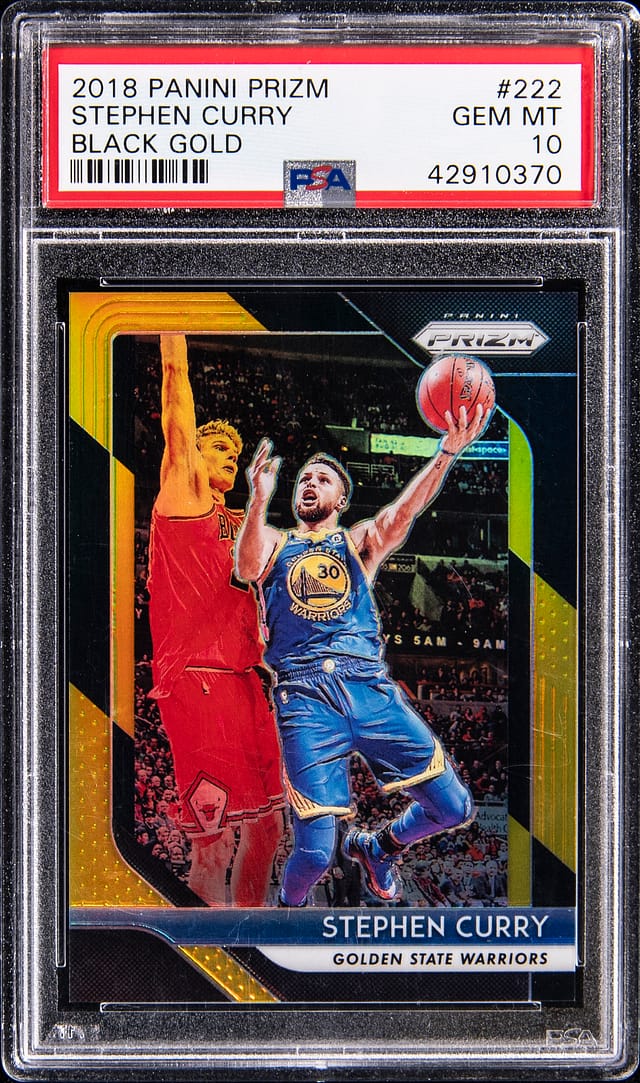 2018-19 Prizm Black Gold Steph Curry PSA 10 Sells
