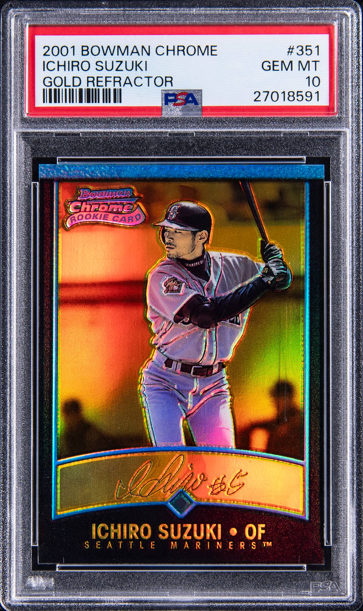 Ichiro 2001 Bowman Chrome Gold PSA 10 Sells Big
