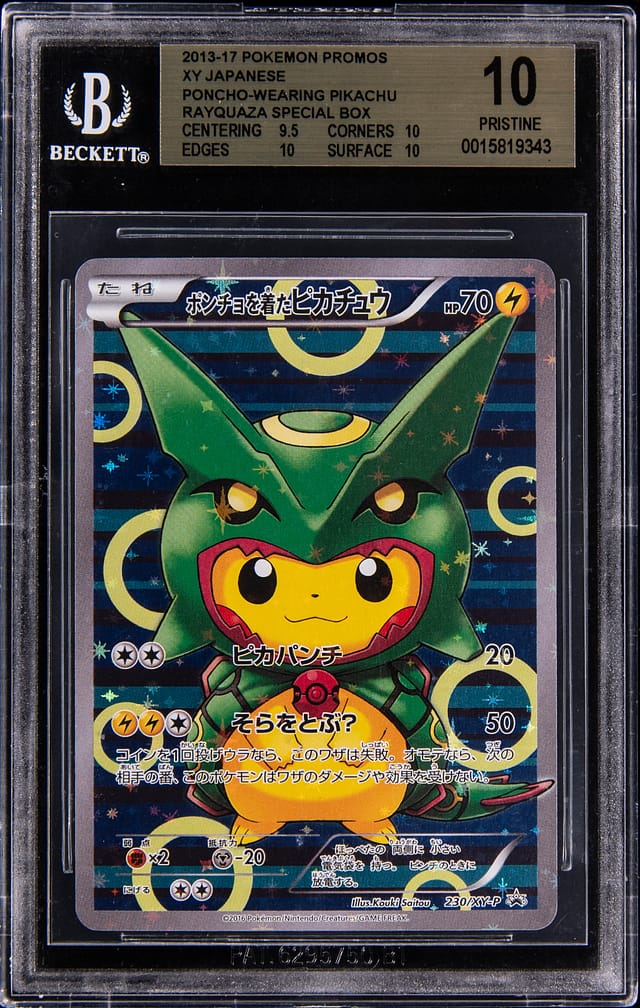 Rayquaza Poncho Pikachu BGS 10 sells for $14,104