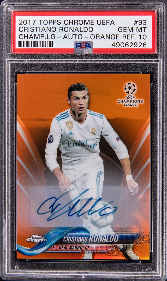 Ronaldo 2017-18 Topps Chrome Orange Auto PSA 10 Sale