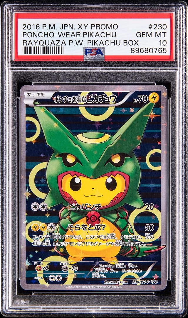 2016 Rayquaza Poncho Pikachu PSA 10 sells for $13K