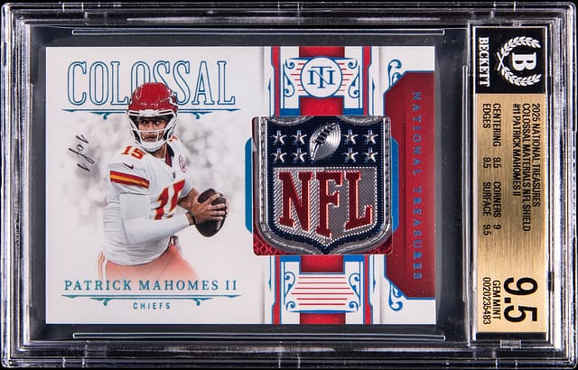 Mahomes 2025 NT NFL Shield 1/1 BGS 9.5 Goldin Sale
