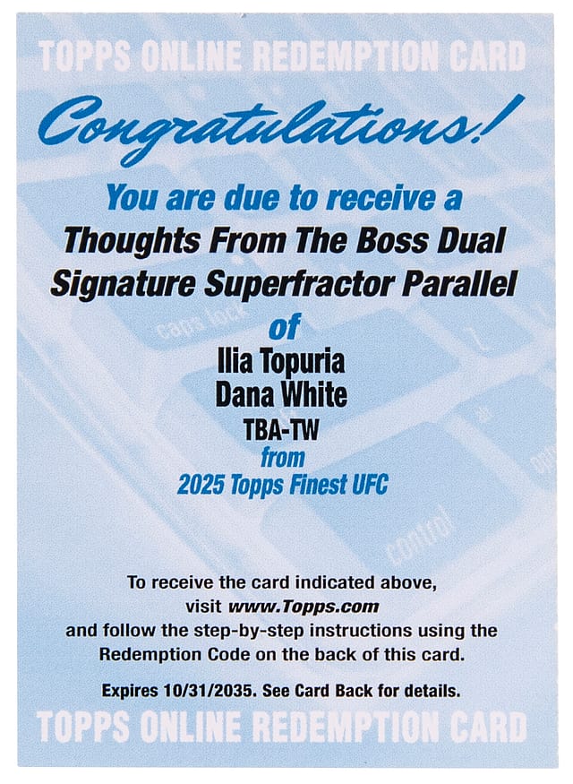 Ilia Topuria & Dana White SuperFractor Sells Big