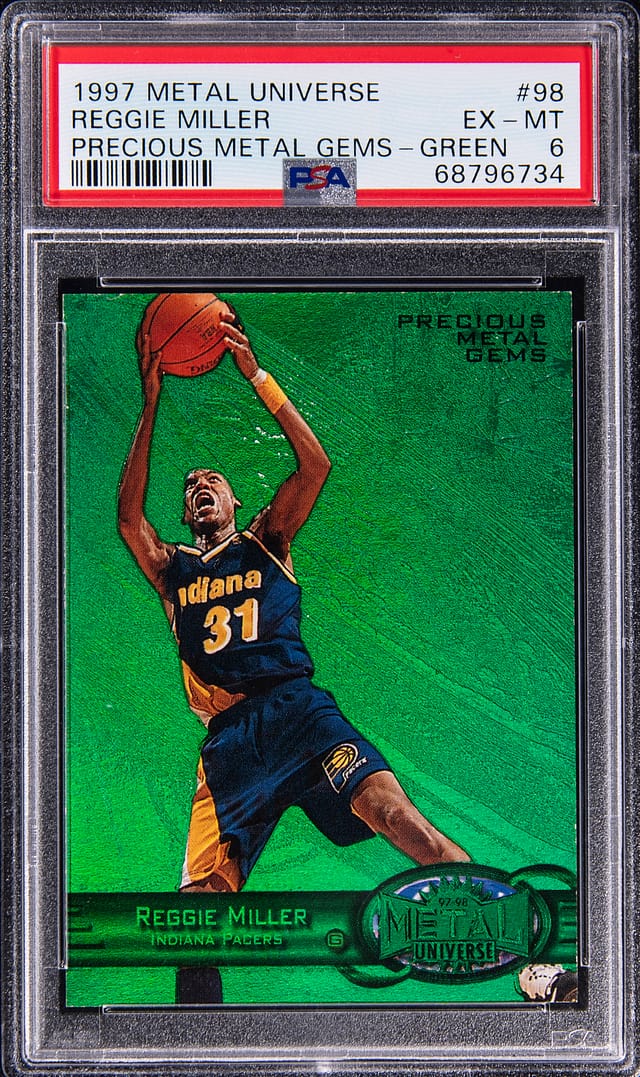 Reggie Miller 1997-98 PMG Green PSA 6 sells for $57K