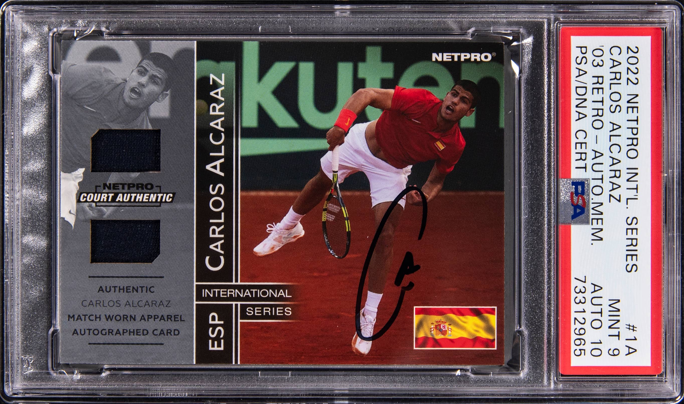 2022 NetPro Carlos Alcaraz Auto Relic PSA 9 Sells