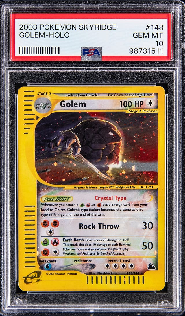 2003 Skyridge Crystal Golem PSA 10 sells for $12.2K