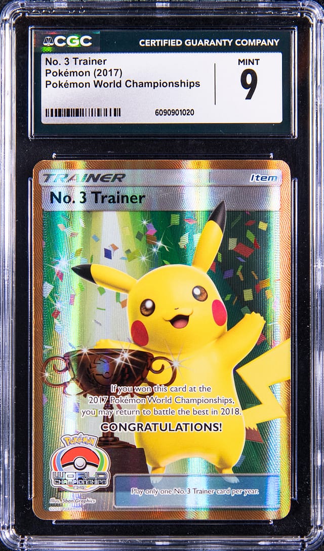 2017 No. 3 Trainer Pikachu Trophy CGC 9 Sells for $30K