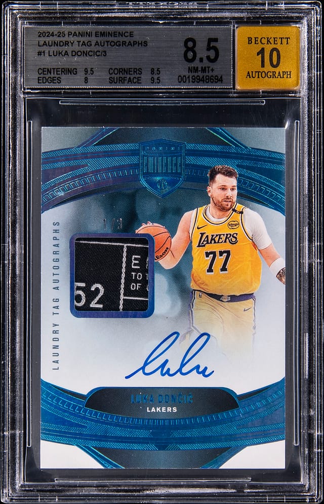 Luka Doncic Eminence Laundry Tag Auto /3 Sells for $40K