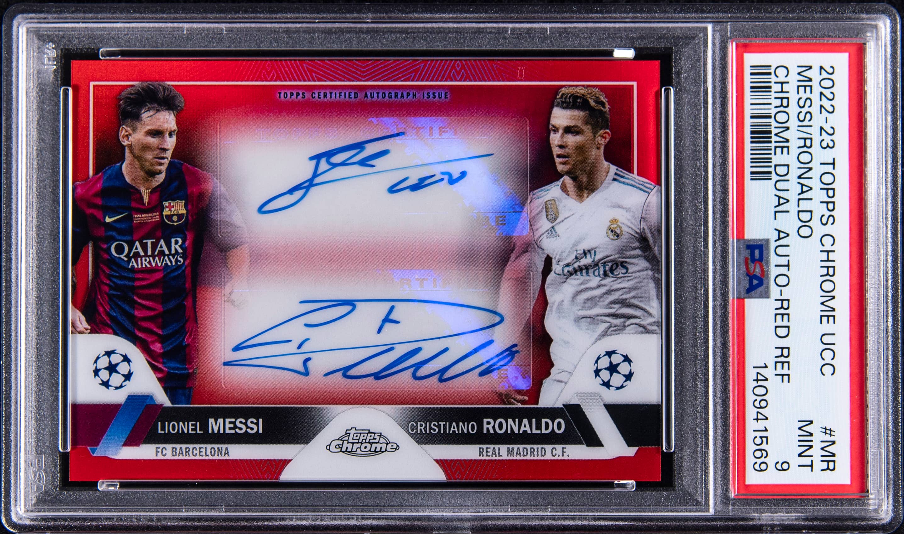 Messi & Ronaldo Dual Auto Red Refractor Sells Big