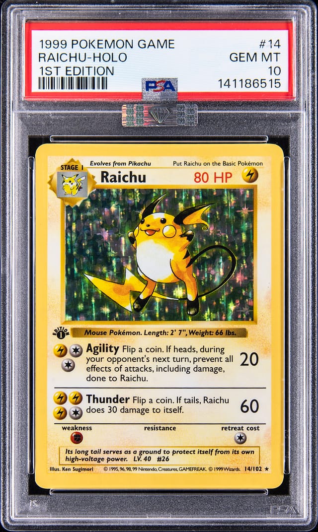 1999 1st Edition Raichu PSA 10 Sells for $23,184