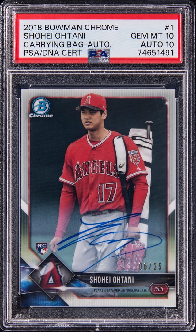 Shohei Ohtani 2018 Bowman Chrome Auto /25 PSA 10 Sale