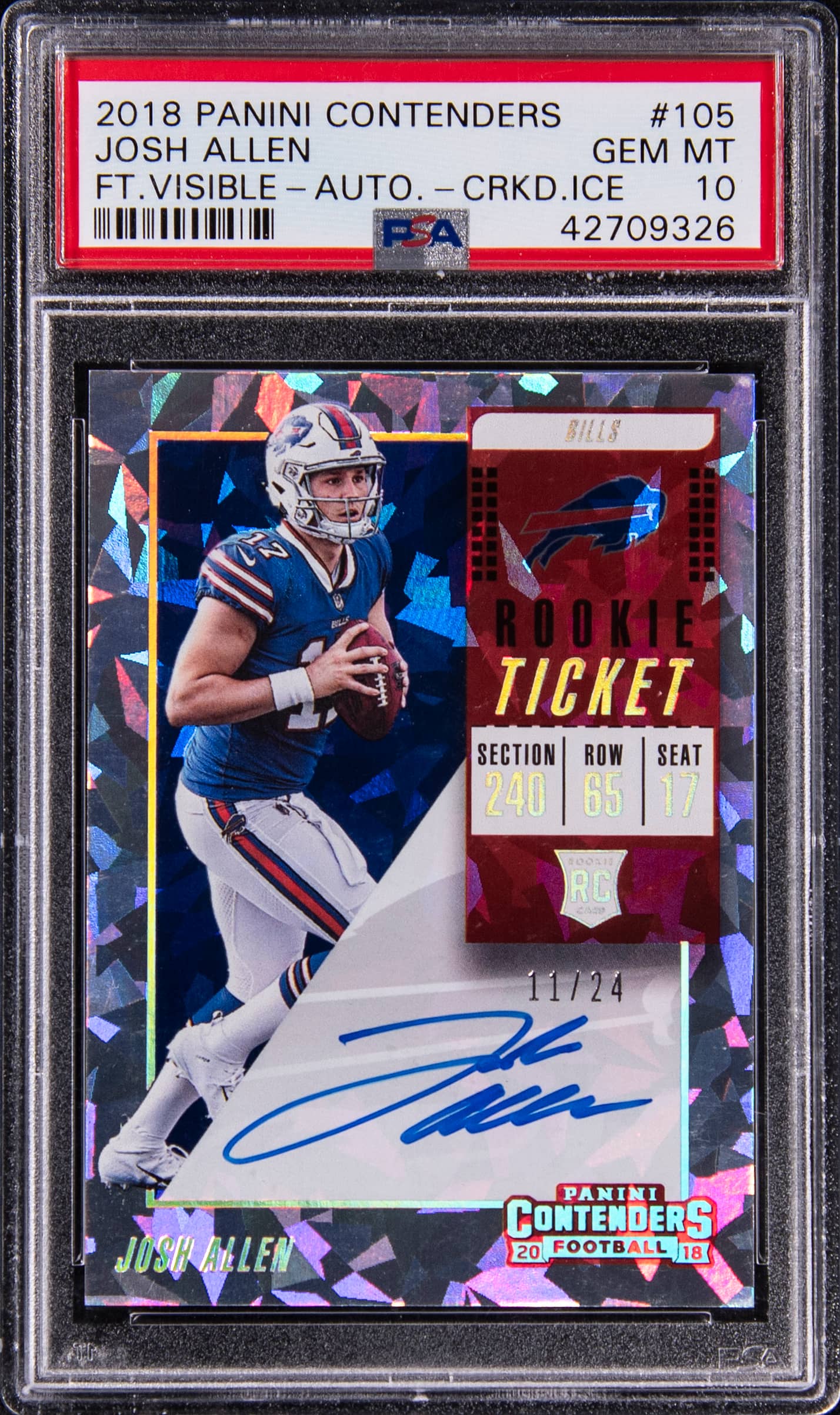 2018 Josh Allen Contenders Cracked Ice PSA 10 Sale
