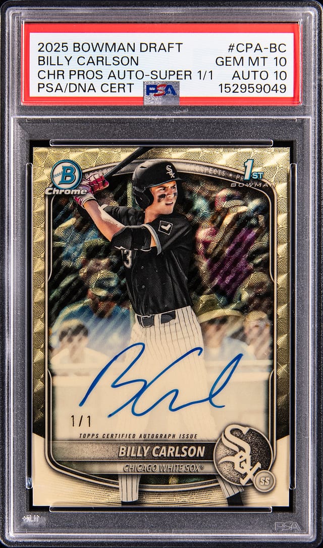 Billy Carlson 2025 Bowman Draft SuperFractor Sale