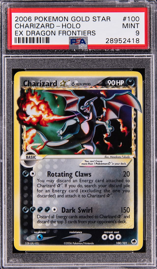 2006 Gold Star Charizard PSA 9 sells for $16,120