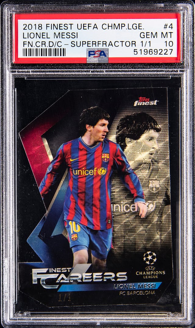 Messi 2018-19 Finest UCL SuperFractor 1/1 Sells