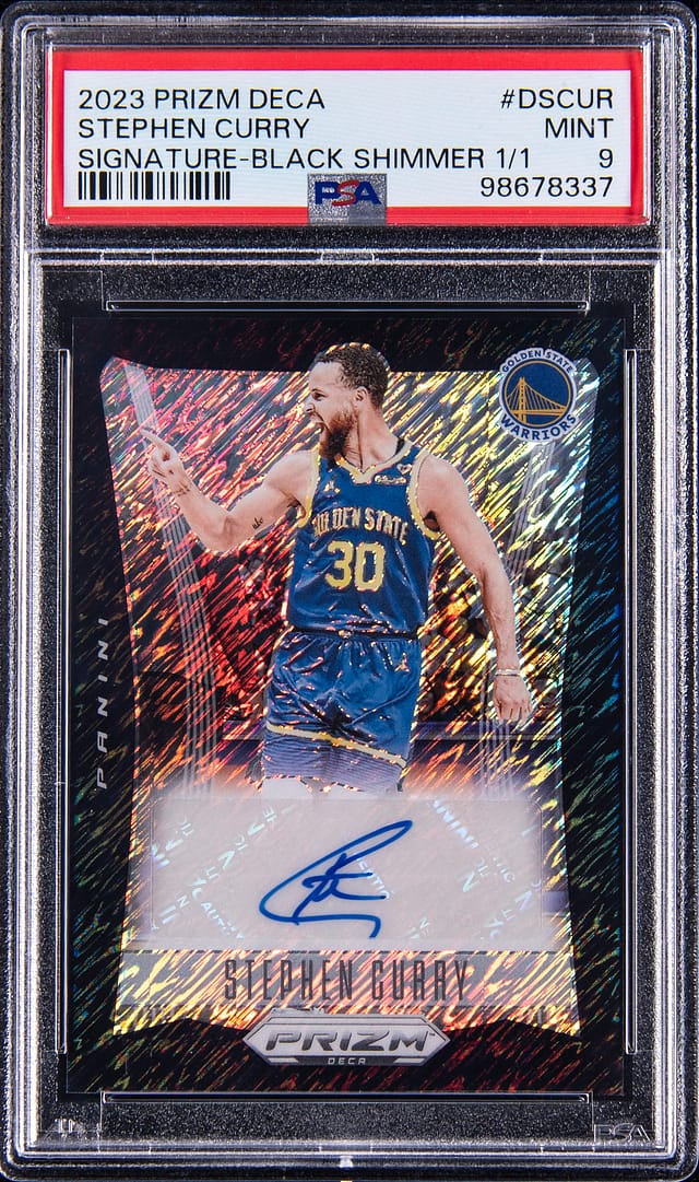 2023-24 Prizm Steph Curry 1/1 Deca Auto Sells for $14K