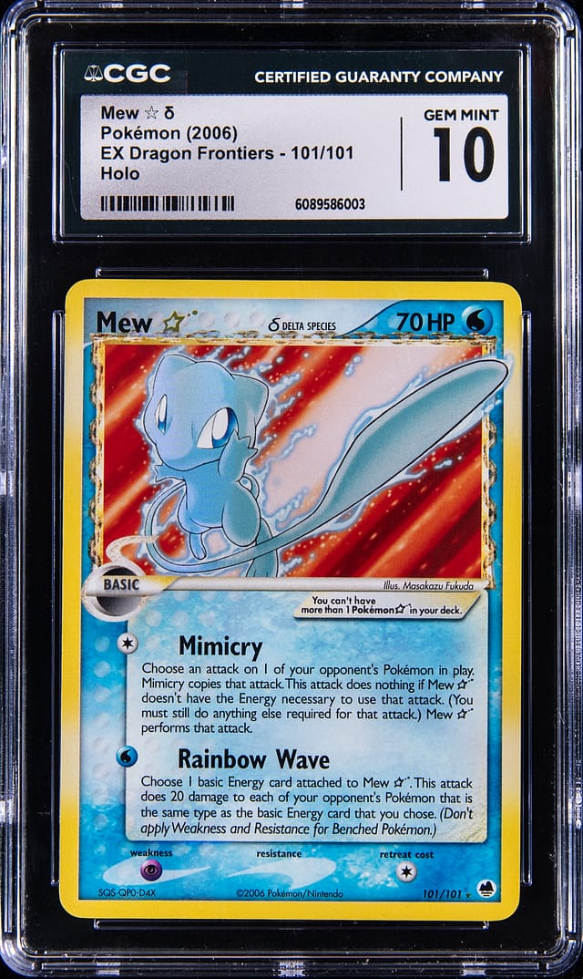 2006 Gold Star Mew CGC 10 sells for $16,775