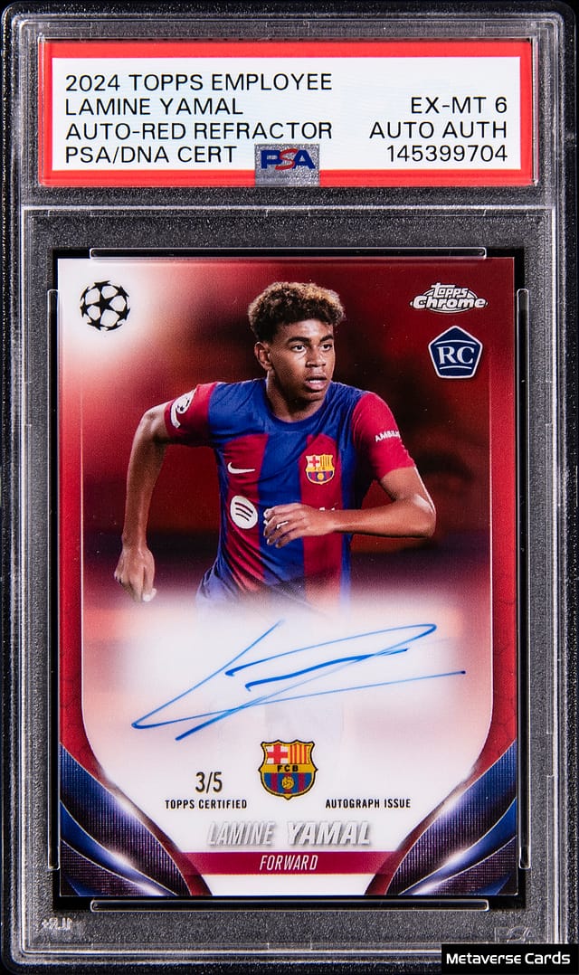 Lamine Yamal 2024 Red Refractor Auto /5 Sells for $29K