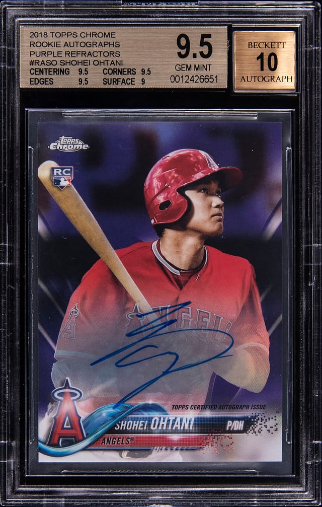 2018 Ohtani Topps Chrome Purple Auto BGS 9.5 Sale