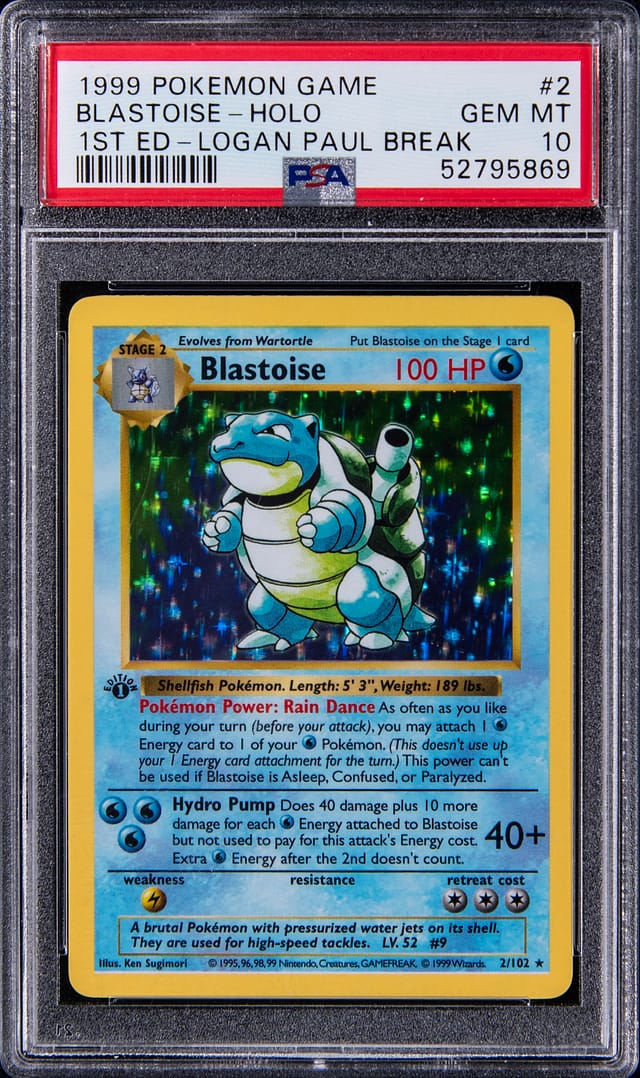 1999 1st Edition Holo Blastoise PSA 10 Sells for $138k