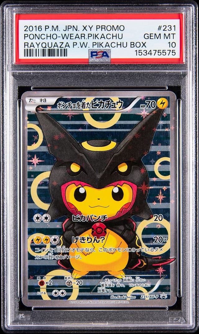 2016 Rayquaza Poncho Pikachu PSA 10 Sells for $13.5K
