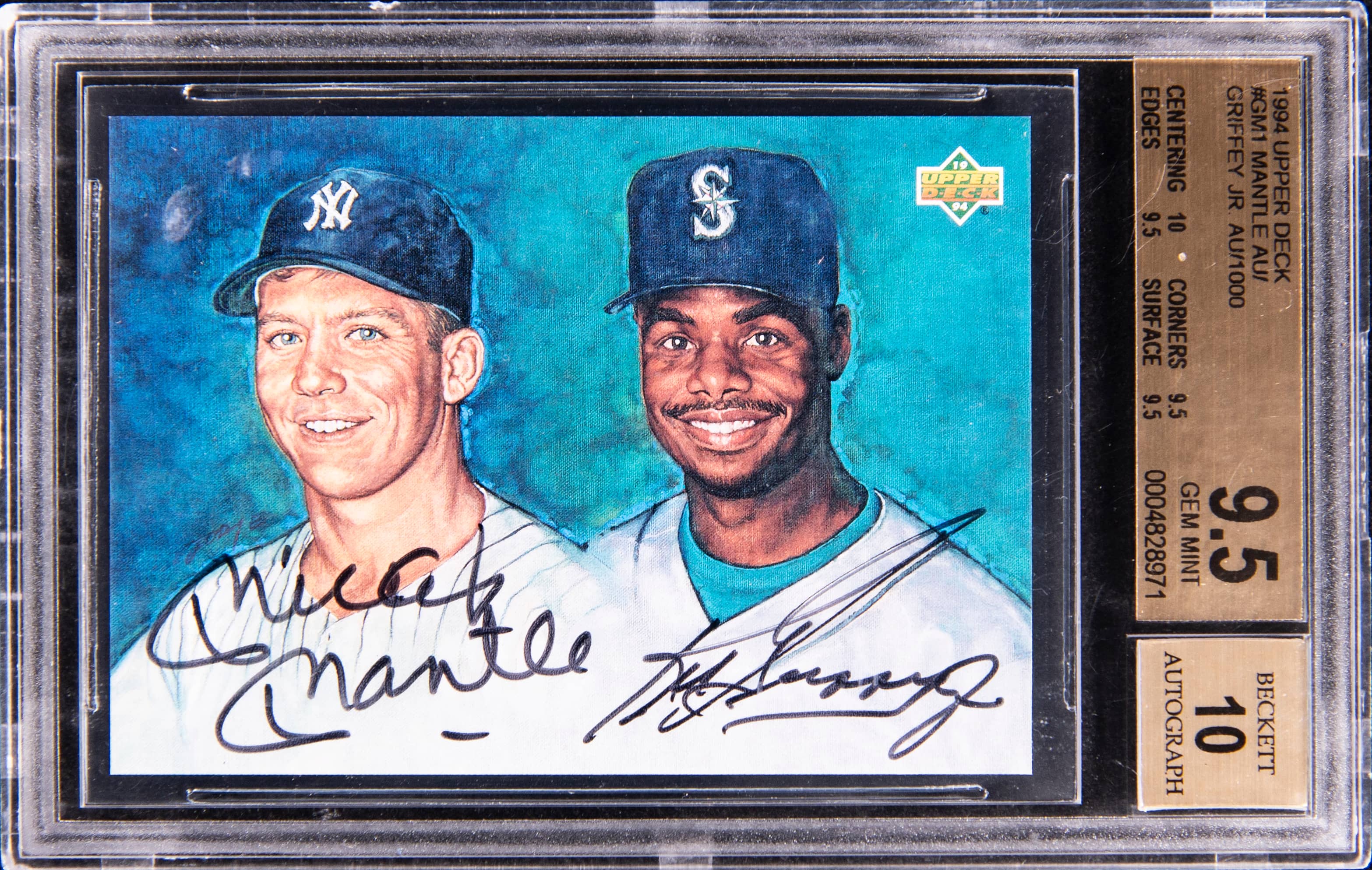 1994 UD Mantle/Griffey Dual Auto BGS 9.5 Sells High