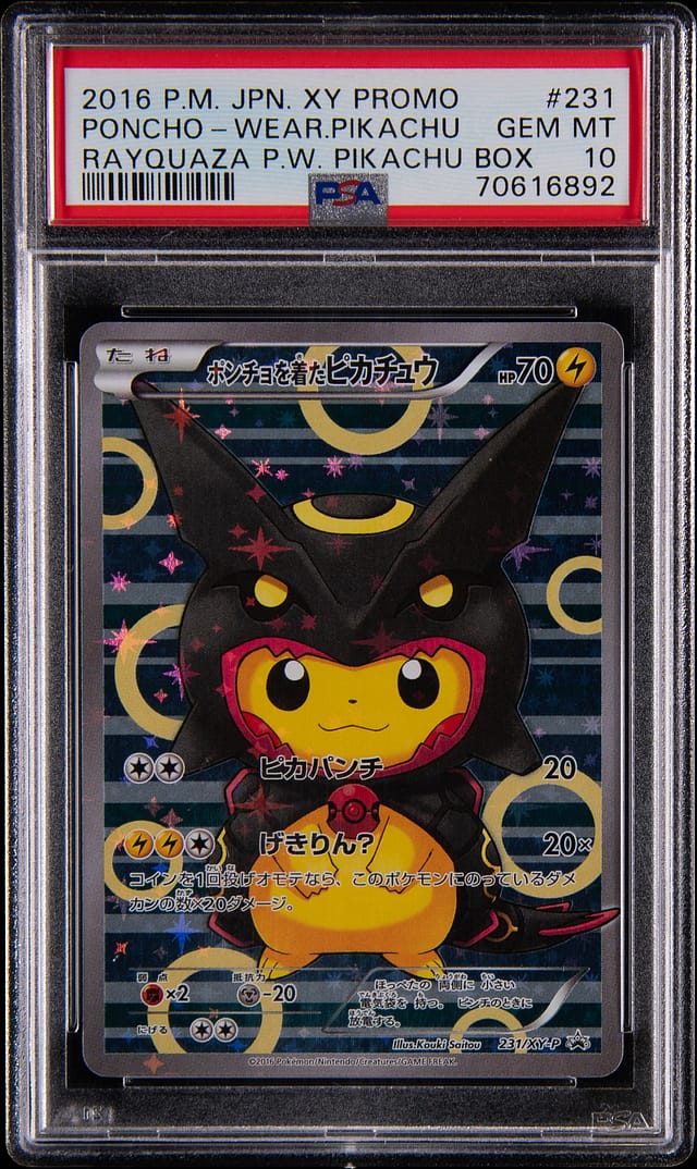 2016 Rayquaza Poncho-Wearing Pikachu PSA 10 Sells High