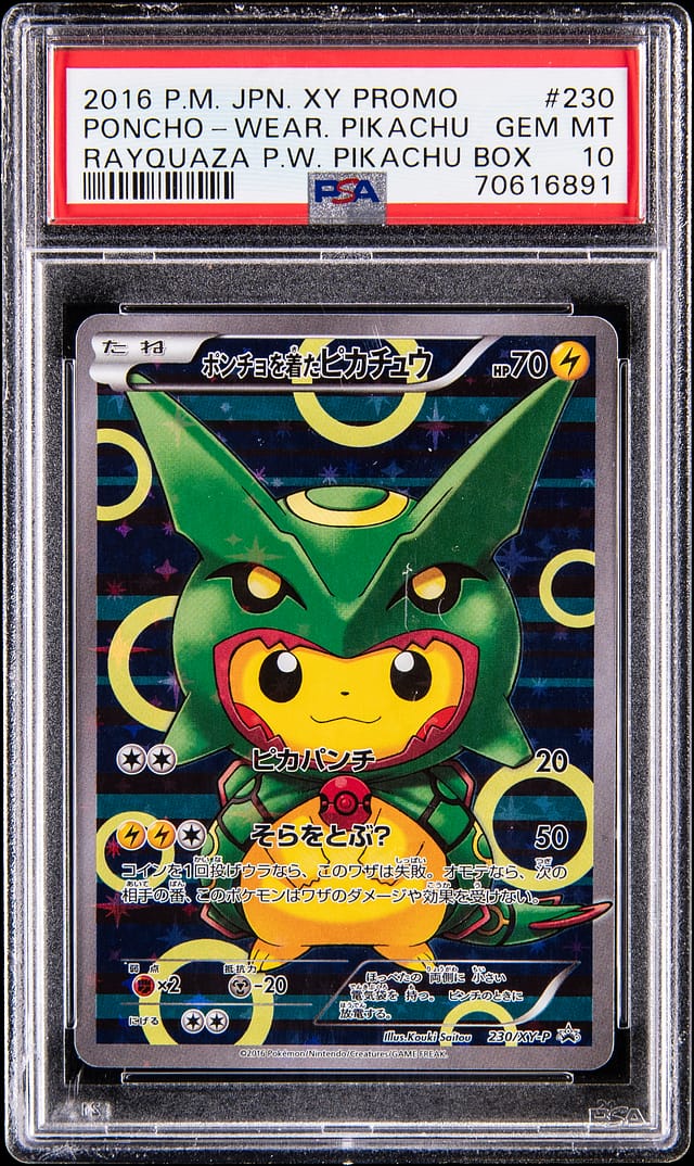 2016 Rayquaza Poncho Pikachu PSA 10 Sells for $12.2K