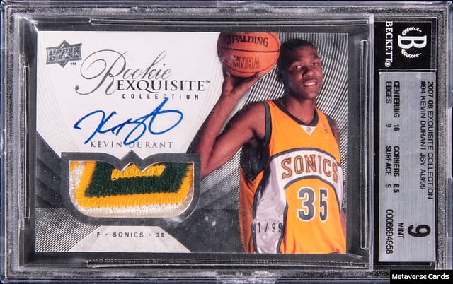 Kevin Durant 2007-08 Exquisite RPA BGS 9 sells for $32K