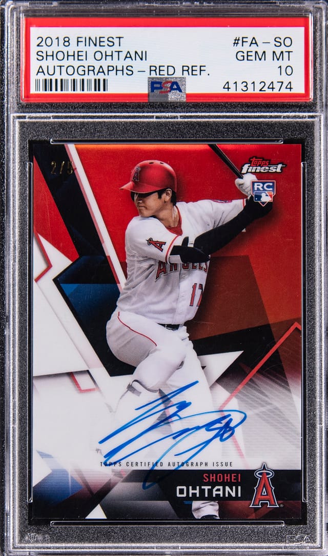 Shohei Ohtani 2018 Finest Red Auto /5 PSA 10 Sells Big
