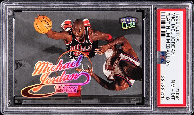 1998-99 Ultra Platinum Medallion Jordan PSA 8 Sale