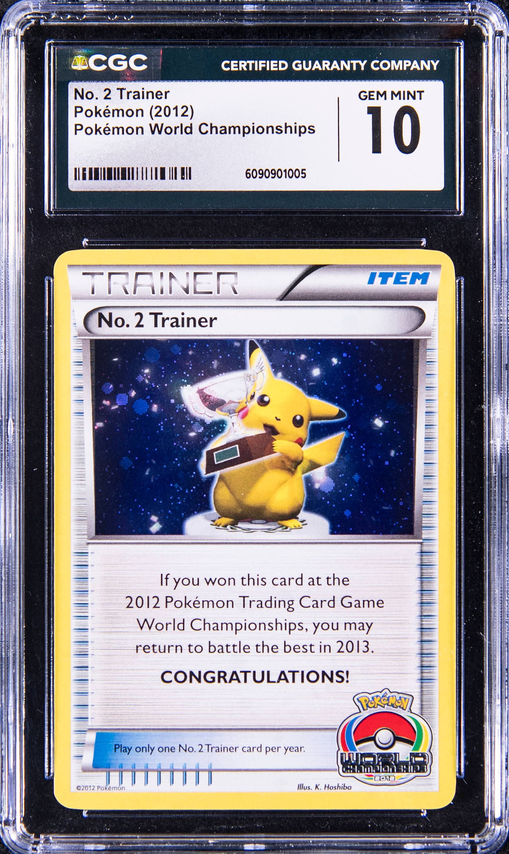 2012 No. 2 Trainer Pikachu Trophy CGC 10 Sale