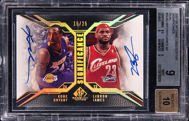 Kobe & LeBron Dual Auto BGS 9 Sells for $26,840