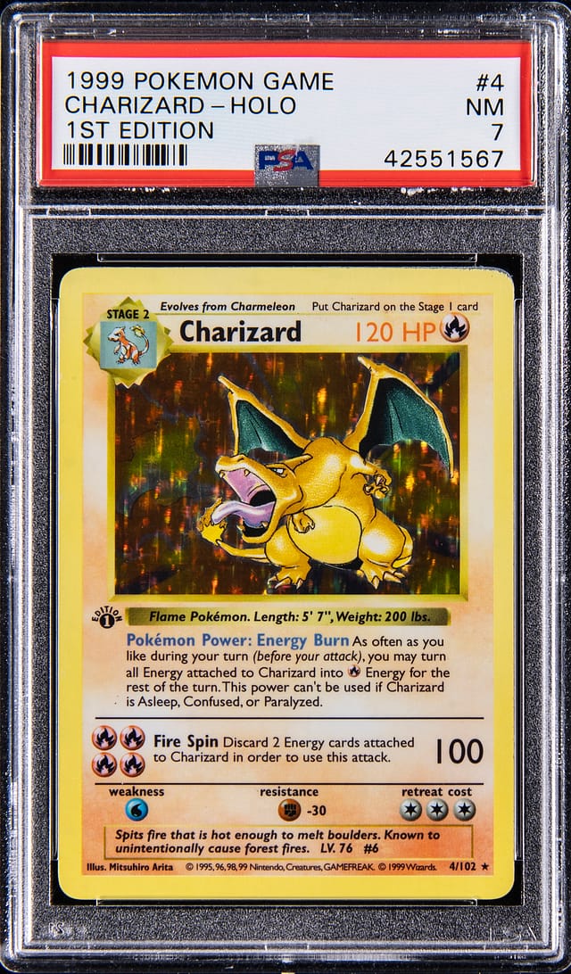 1999 1st Edition Charizard PSA 7 sells for $19.5K