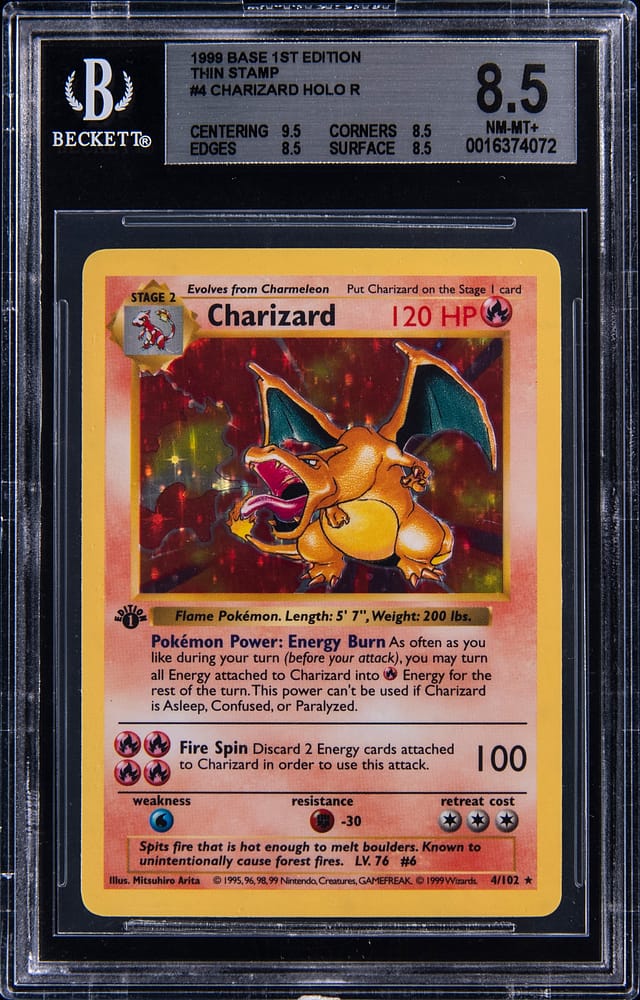 1999 1st Edition Charizard BGS 8.5 Sells for $27K