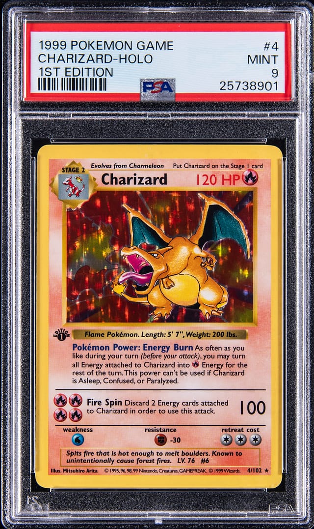 1999 1st Edition Charizard PSA 9 sells for $73,200