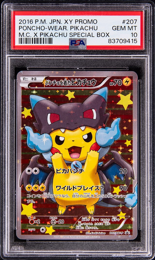 2016 Poncho Pikachu M Charizard X PSA 10 Sells for $24k