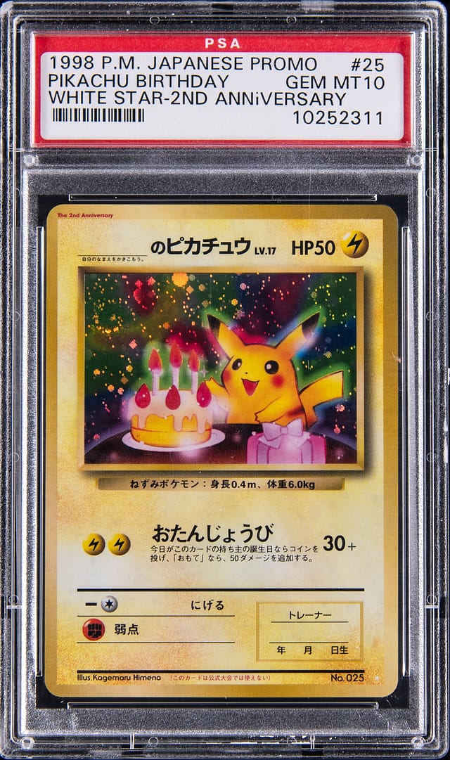 1998 Birthday Pikachu PSA 10 Goldin Sale Analysis